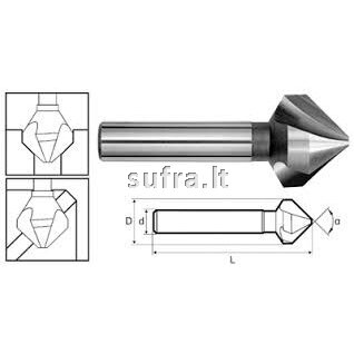 Gilintuvas 90° iš HSS plieno, DIN 335-C 2