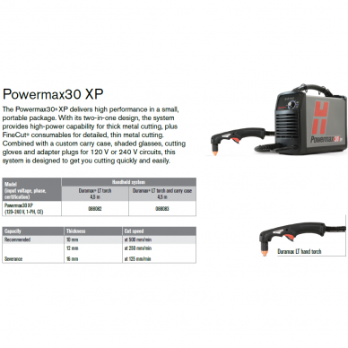 Powermax 30XP, 230V, 5.5kW (088082), Hypertherm 1