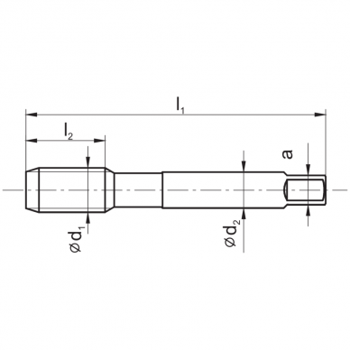 Rankinių sriegiklių komplektai iš HSS plieno, M sistema, DIN-352/2 2