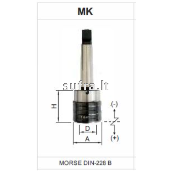 Sriegimo galvutė su ašine kompensacija ir greito keitimo cange MK (MORSE DIN-228 B) 3